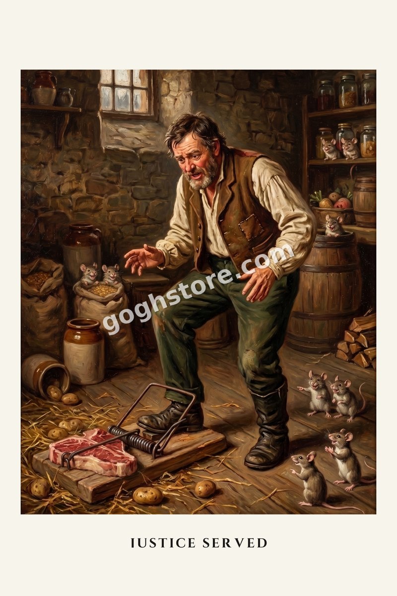 Justice Served — He set the trap. The mice reviewed the terms.