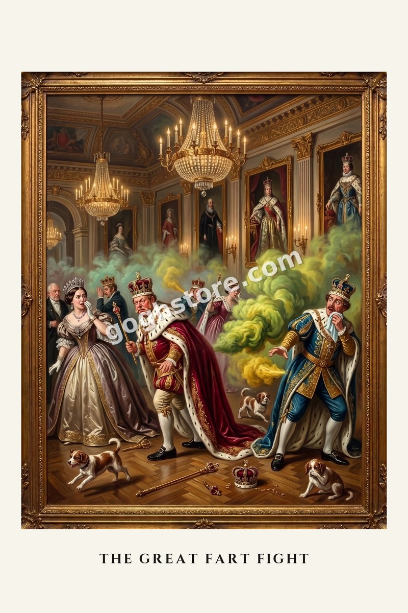 The Great Fart Fight — Diplomacy broke down in the ballroom. The cause is visible.