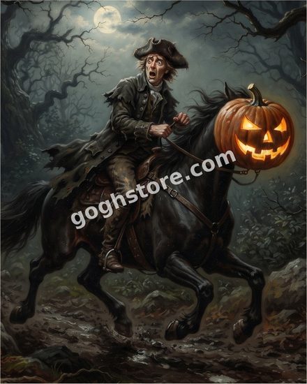 HEADED HORSEMAN — He kept the head. He is carrying the pumpkin. People keep getting this wrong.