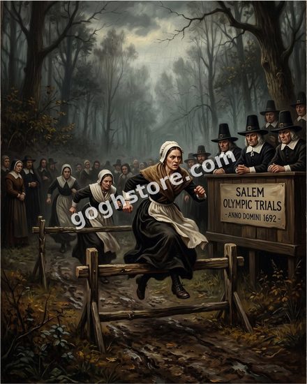 SALEM WITCH OLYMPIC TRIALS — Salem, 1692. The qualifying round.