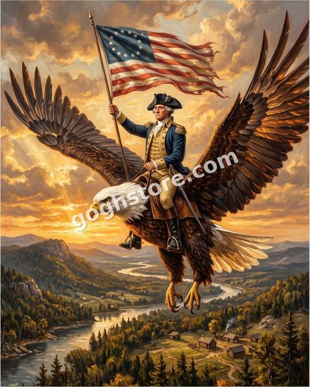 SUCK IT, WORLD — Riding a bald eagle into the sunset, holding a flag. There is no second step to this plan.