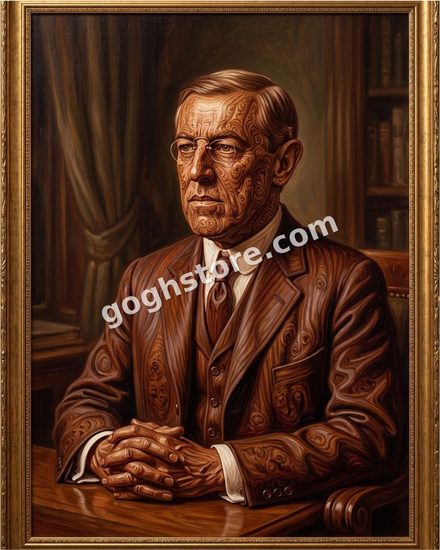 WOODROW WILSON — The portrait is accurate down to the grain.
